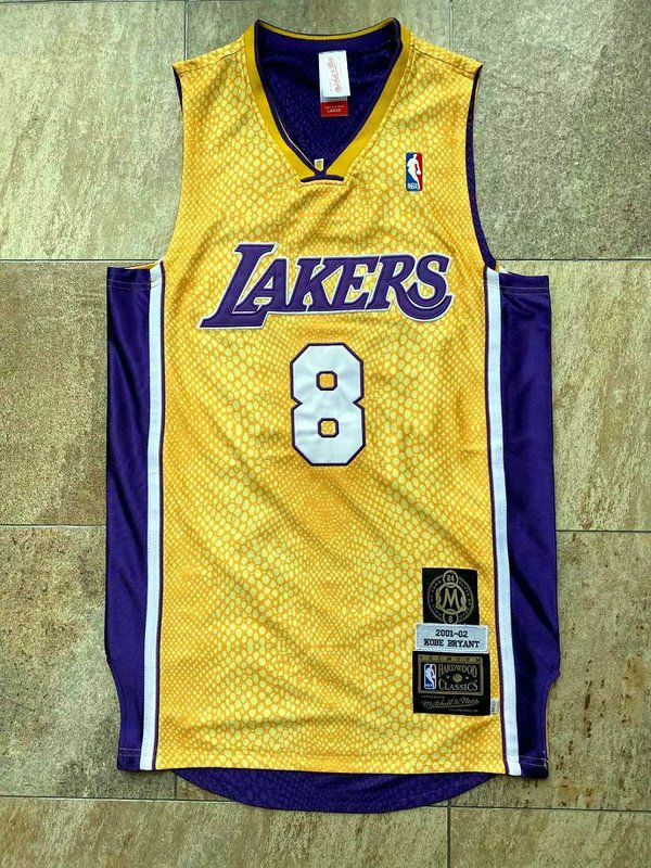 Men Los Angeles Lakers #8 Bryant Yellow home Embroidered 2021 NBA Jersey->los angeles lakers->NBA Jersey